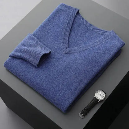 Men's V-neck Loose Business Oversized Knit Sweater