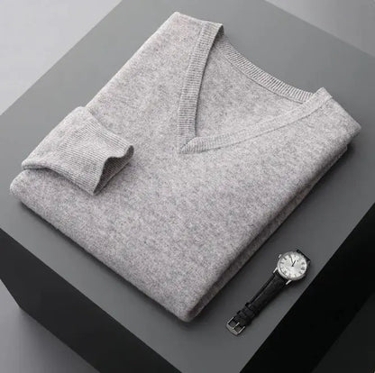 Men's V-neck Loose Business Oversized Knit Sweater